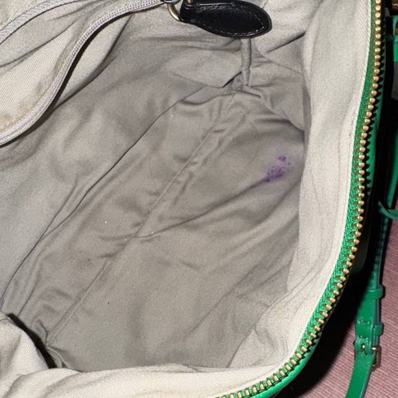 💚🤮🐸🦖Rebecca Minkoff Green Shoulder Bag with Gold Chain - Picture 13 of 16